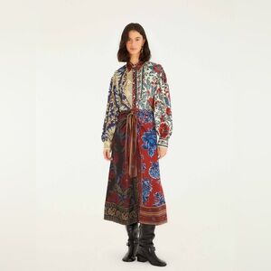 FARM Rio mixed Navy Winter lenzing Ecovero  vicose Midi Dress